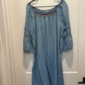 Off shoulder denim dress